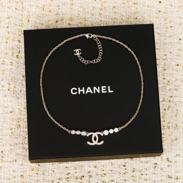 replica,repliche,fake,1:1,earrings,bracelet,ring,jewelry Contatore / 【Collana Chanel con ciondolo a forma di fagiolo piccolo in oro e doppia C】(QE062)
