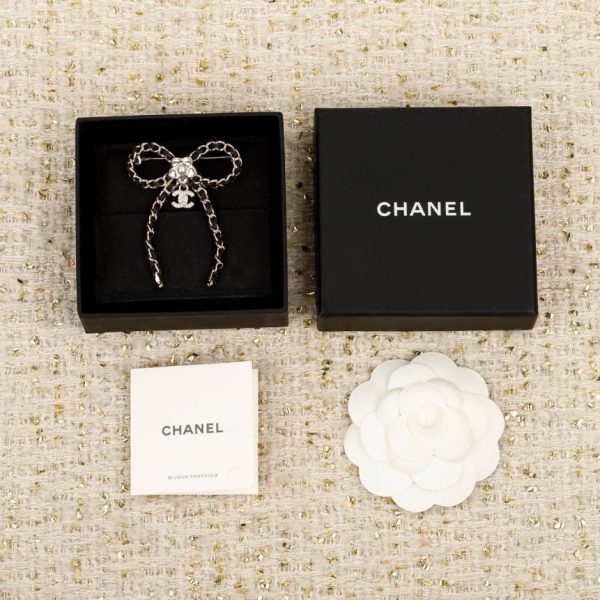 replica,repliche,fake,1:1,earrings,bracelet,ring,jewelry Contatore / 【Spilla Chanel con fiocco in pelle nera】(9YGGW)