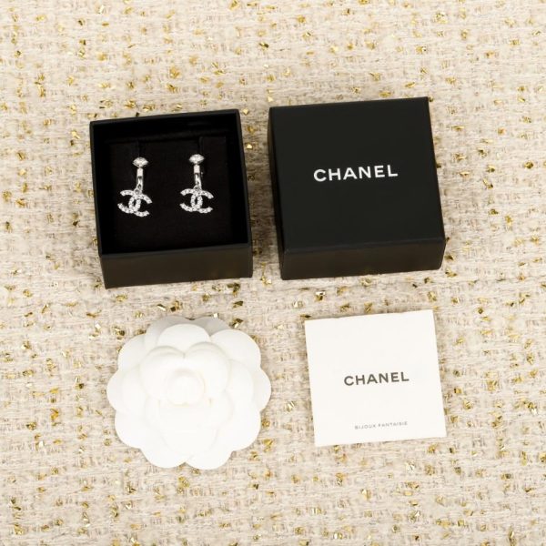 replica,repliche,fake,1:1,earrings,bracelet,ring,jewelry Contatore / 【Orecchini pendenti Chanel a forma di cuore in argento】(C3S90)