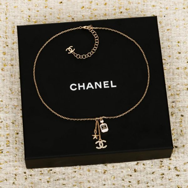 replica,repliche,fake,1:1,earrings,bracelet,ring,jewelry Contatore / 【Collana con nappa e flacone di profumo Chanel Double C】(00DUX)
