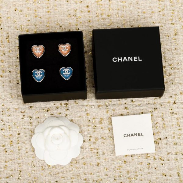 Contatore / 【Orecchini Chanel a forma di cuore blu e rosa】(U0WEM)