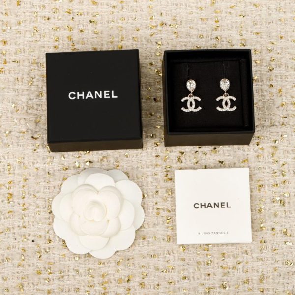 Contatore / 【Orecchini a clip Chanel 25A con doppia C e strass a goccia】(O1U1D)