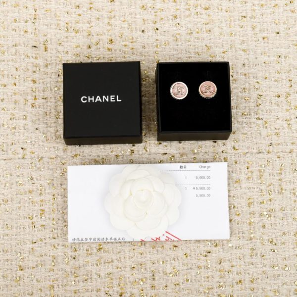 Contatore / 【Orecchini a bottone Chanel rosa con doppia C】(B5EIU)