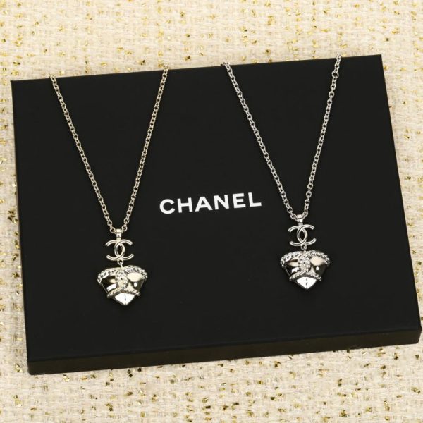 replica,repliche,fake,1:1,earrings,bracelet,ring,jewelry Contatore / 【Collana Chanel con ancora e cuore e doppia C】(RQU2Z)