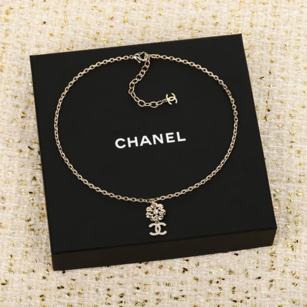 replica,repliche,fake,1:1,earrings,bracelet,ring,jewelry Contatore / 【Collana Chanel con doppia C floreale traforata in oro chiaro】(2HAR5)