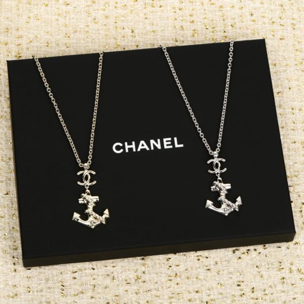 replica,repliche,fake,1:1,earrings,bracelet,ring,jewelry Contatore / 【Collana Chanel con doppia C e ancora】(GGQV6)
