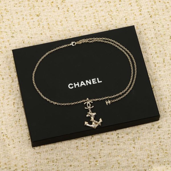 replica,repliche,fake,1:1,earrings,bracelet,ring,jewelry Contatore / 【Collana Chanel con ancora e doppia C】(RMN4H)