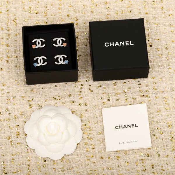 replica,repliche,fake,1:1,earrings,bracelet,ring,jewelry Contatore / 【Orecchini Chanel Double C a forma di cuore rosa】25 (84STT)