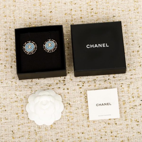 replica,repliche,fake,1:1,earrings,bracelet,ring,jewelry Contatore / 【Orecchini rotondi in denim con fili in pelle Chanel】25 (YF5Z0)