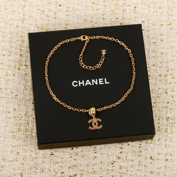 Contatore / 【Collana Chanel 25A Circle con doppia lettera C e strass in ambra】(FKUBZ)