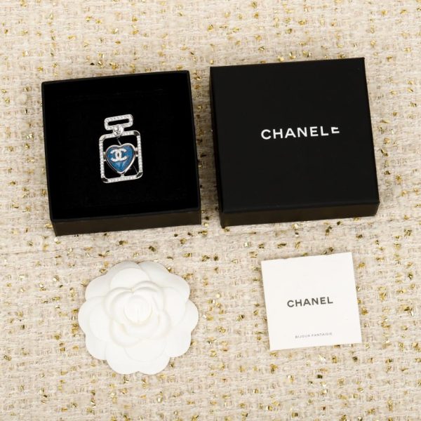 Contatore / 【Spilla Chanel a forma di flacone di profumo a forma di cuore blu】(13YT1)