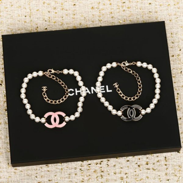 replica,repliche,fake,1:1,earrings,bracelet,ring,jewelry Contatore / 【Collana girocollo Chanel con perle rosa e nere】(00WN6)