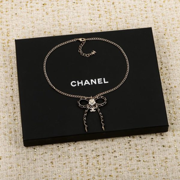 Contatore / 【Collana Chanel con fiocco in pelle nera】(S3DCG)
