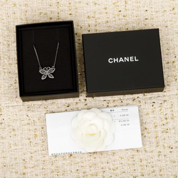 replica,repliche,fake,1:1,earrings,bracelet,ring,jewelry Contatore / 【Collana Chanel traforata con farfalla e doppia C】(EIK8I)