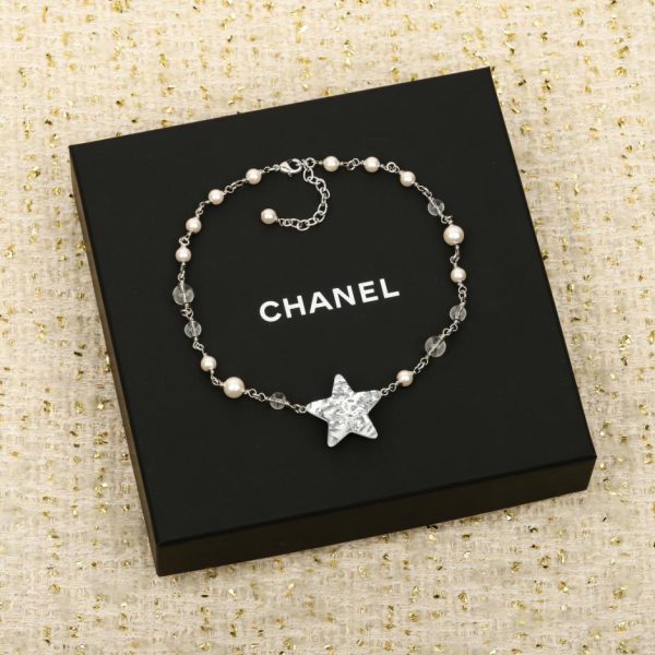 replica,repliche,fake,1:1,earrings,bracelet,ring,jewelry Contatore / 【Collana Chanel con perle in vetro acrilico e paillettes a stella】(5YJSX)