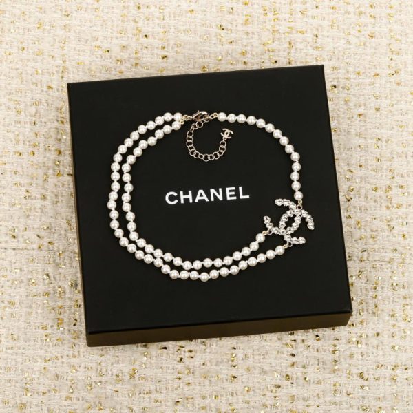 replica,repliche,fake,1:1,earrings,bracelet,ring,jewelry Contatore / 【Collana Chanel con doppia C a forma di cuore e perle】(GJLWE)