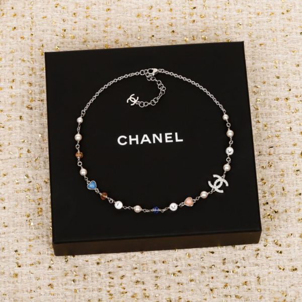 replica,repliche,fake,1:1,earrings,bracelet,ring,jewelry Contatore / 【Collana Chanel con cuore e doppia C e perle】25P (DW3FH)