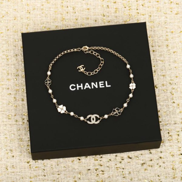 replica,repliche,fake,1:1,earrings,bracelet,ring,jewelry Contatore / 【Collana girocollo Chanel con perle di camelia bianche e nere】(XLQJW)