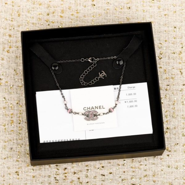 replica,repliche,fake,1:1,earrings,bracelet,ring,jewelry Contatore / 【Collana Chanel con doppia C in smalto rosa】(T4F35)