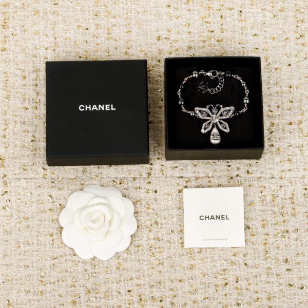 replica,repliche,fake,1:1,earrings,bracelet,ring,jewelry Contatore / 【Bracciale Chanel con perle a goccia e farfalla traforata】(9465L)