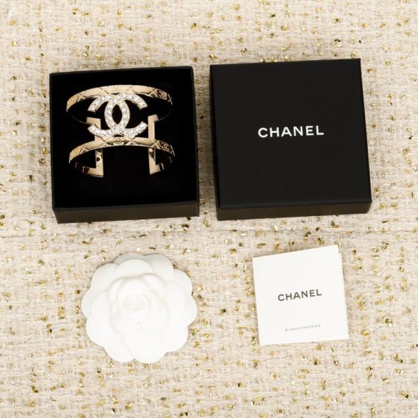 replica,repliche,fake,1:1,earrings,bracelet,ring,jewelry Contatore / 【Bracciale Chanel Open Double C con diamanti】(8S8I1)
