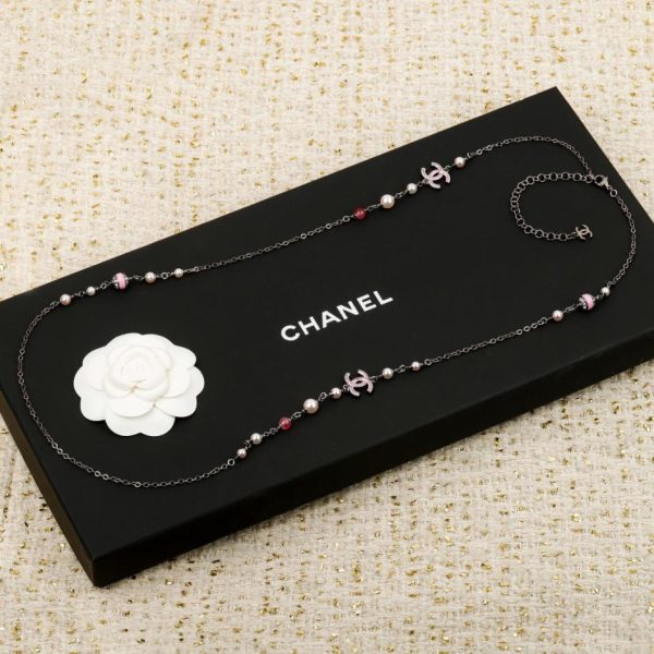 replica,repliche,fake,1:1,earrings,bracelet,ring,jewelry Contatore / 【Collana Chanel in smalto nero e rosa】(ADKDN)