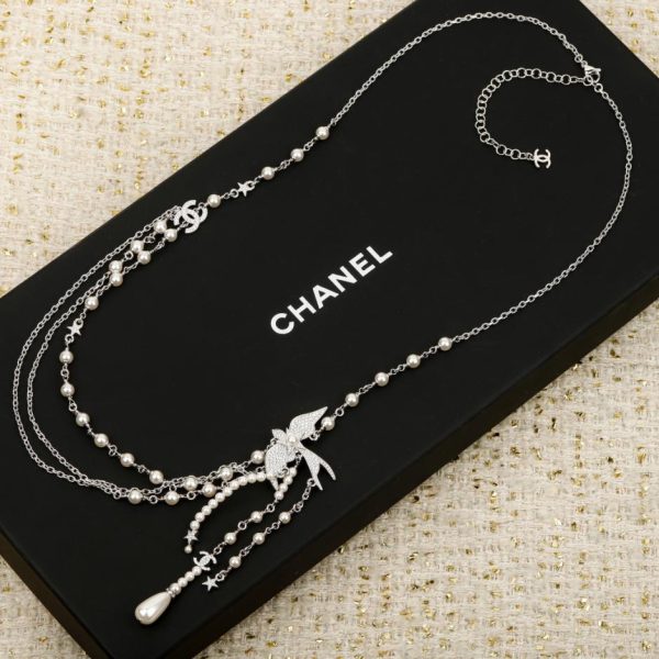 replica,repliche,fake,1:1,earrings,bracelet,ring,jewelry Contatore / 【Collana Chanel con doppia C e perle e diamanti】2(9D7UO)