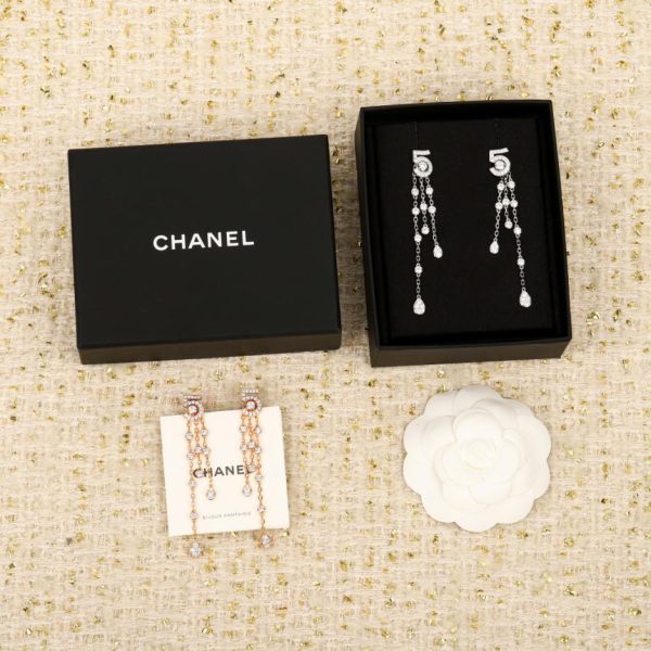 Contatore / Orecchini Chanel N°5 - Realizzati su misura con vero oro e diamanti [Nuovi orecchini N°5] Serie Eternal N°5 (IBWU1)