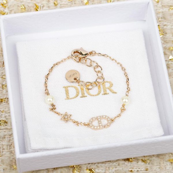 Bracciale Dior CD con piccoli fiori e perle (2JJZI)