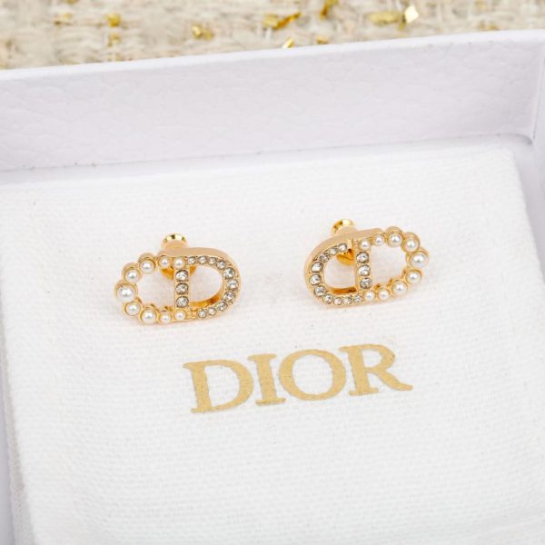 replica,repliche,fake,1:1,earrings,bracelet,ring,jewelry Orecchini Dior CD (UGR16) – Metà diamante, metà perla