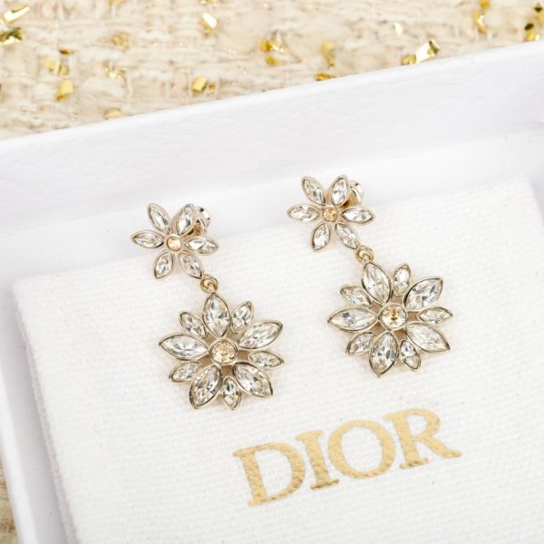replica,repliche,fake,1:1,earrings,bracelet,ring,jewelry Orecchini Dior a margherita con diamanti (309TA)