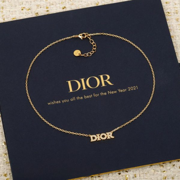 replica,repliche,fake,1:1,earrings,bracelet,ring,jewelry Collana con catena di diamanti Dior (2RTDA)