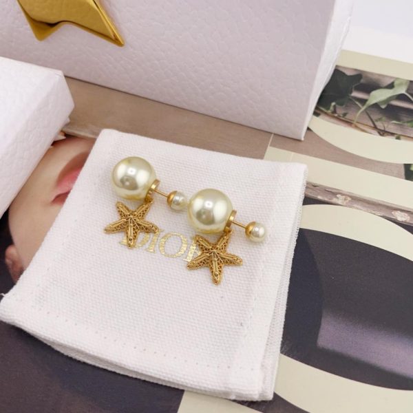 replica,repliche,fake,1:1,earrings,bracelet,ring,jewelry Orecchini Dior Starfish con doppia perla (36WVW)