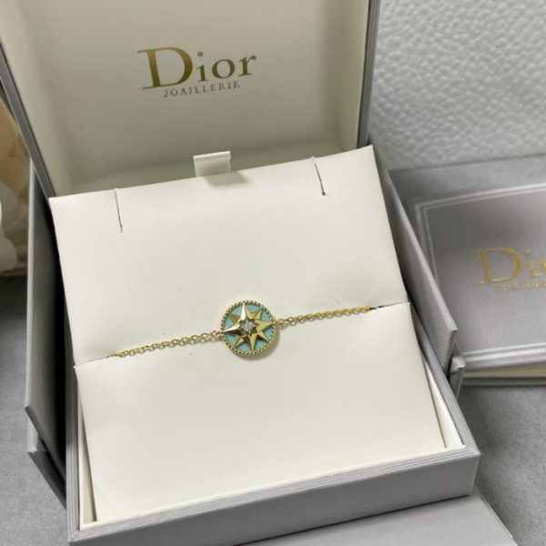 replica,repliche,fake,1:1,earrings,bracelet,ring,jewelry Bracciale Dior premium con bussola turchese in oro (JMK7E)