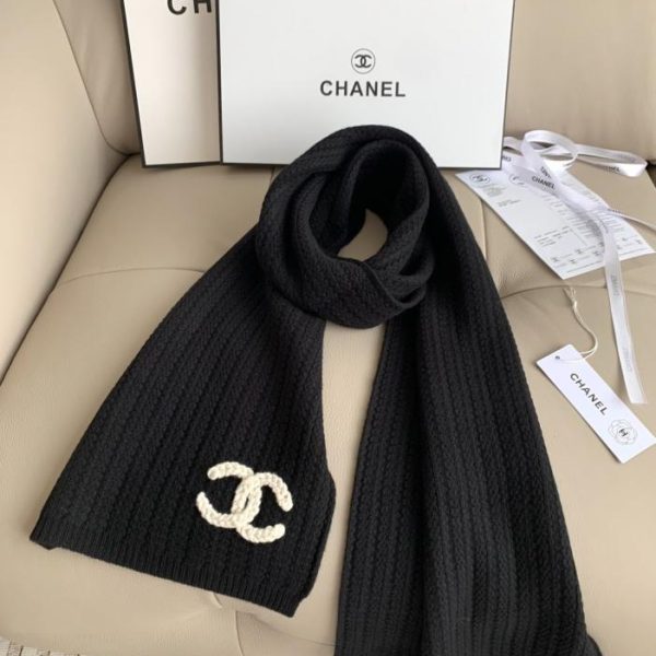 replica,repliche,fake,1:1,earrings,bracelet,ring,jewelry CHANEL Sciarpa nera lavorata a maglia (IUXON)