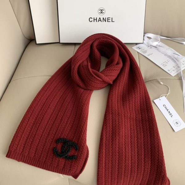 replica,repliche,fake,1:1,earrings,bracelet,ring,jewelry Sciarpa rossa CHANEL con motivo ananas (1L96W)