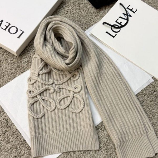 replica,repliche,fake,1:1,earrings,bracelet,ring,jewelry LOEWE Sciarpa lunga in cashmere lavorato a maglia con logo grande, tinta unita, nuovo stile, unisex (AJLUS)