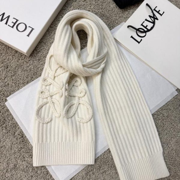 replica,repliche,fake,1:1,earrings,bracelet,ring,jewelry LOEWE Sciarpa lunga in cashmere lavorato a maglia con logo grande, tinta unita, nuovo stile, unisex (L22ZM)