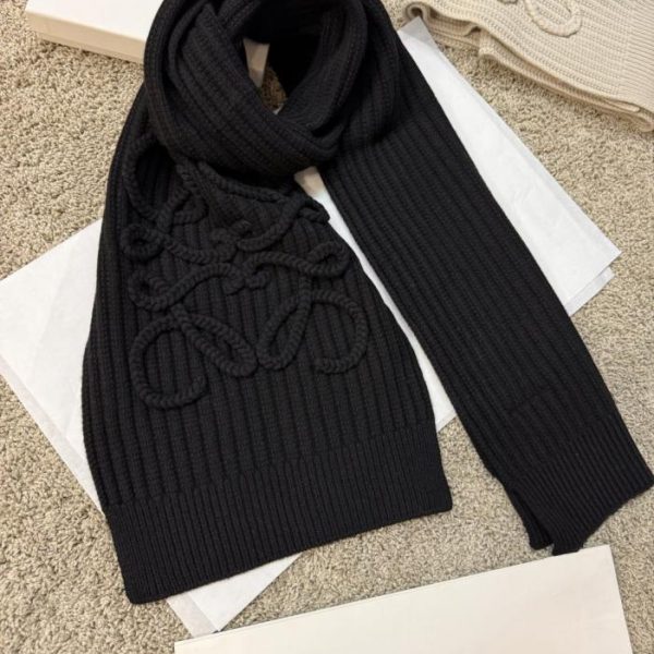 replica,repliche,fake,1:1,earrings,bracelet,ring,jewelry Sciarpa in cashmere lavorato a maglia con logo grande e tinta unita LOEWE, nuovo stile, unisex (UYI58)