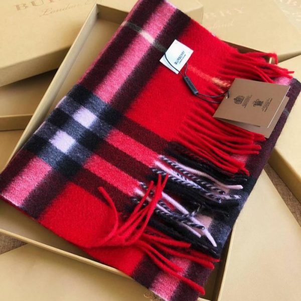 replica,repliche,fake,1:1,earrings,bracelet,ring,jewelry Sciarpa classica in cashmere a quadri con motivo a onde profonde Burberry rosso brillante (0EYQC)