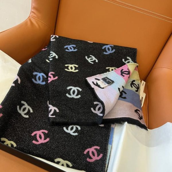 replica,repliche,fake,1:1,earrings,bracelet,ring,jewelry Sciarpa nera in cashmere Chanel (MSO2J)