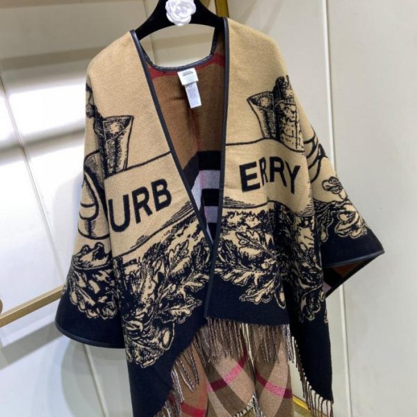 replica,repliche,fake,1:1,earrings,bracelet,ring,jewelry Scialle/mantella reversibile Burberry B-horse di alta qualità (OMC1Z)