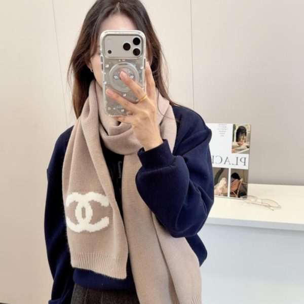 replica,repliche,fake,1:1,earrings,bracelet,ring,jewelry Sciarpa lunga in maglia di cashmere/sciarpa ricamata autunno/inverno Chanel (DF4NB)