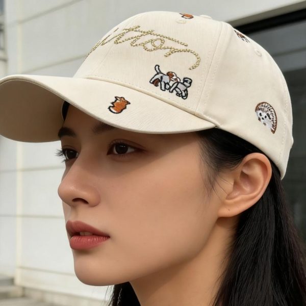 replica,repliche,fake,1:1,earrings,bracelet,ring,jewelry Cappellino da baseball con ricamo di un cane e stampa integrale di adorabili cuccioli + firma autografa con strass (QLLEHA)