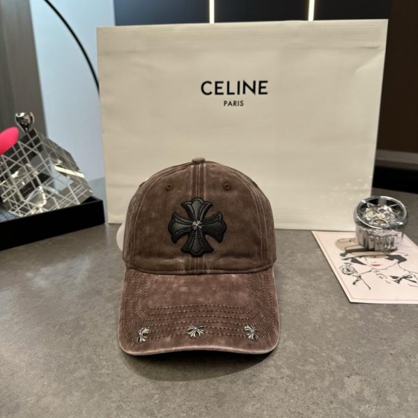 replica,repliche,fake,1:1,earrings,bracelet,ring,jewelry Cappellino da baseball Chrome Hearts con croce effetto invecchiato (U1GJVT)