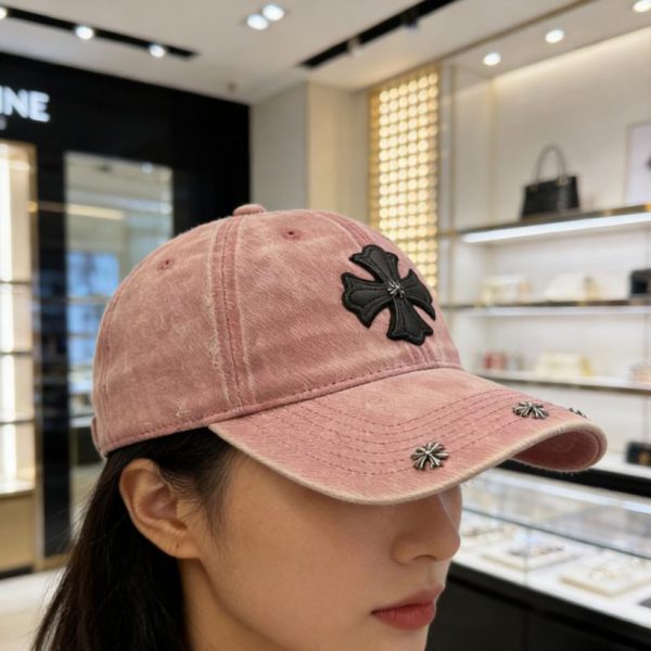 replica,repliche,fake,1:1,earrings,bracelet,ring,jewelry Cappellino da baseball Chrome Hearts con croce effetto invecchiato (Y8UK90)