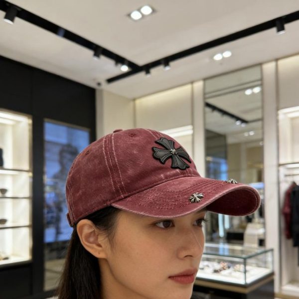 replica,repliche,fake,1:1,earrings,bracelet,ring,jewelry Cappellino da baseball Chrome Hearts con croce effetto invecchiato (9H8GTH)