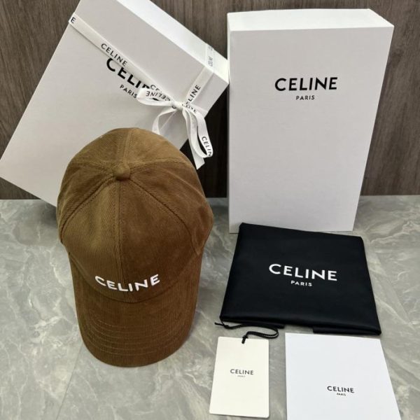 replica,repliche,fake,1:1,earrings,bracelet,ring,jewelry Cappellino da baseball CELINE originale in velluto di cotone personalizzato con applicazione logo (RHUV1F) – Stesso stile del sito ufficiale