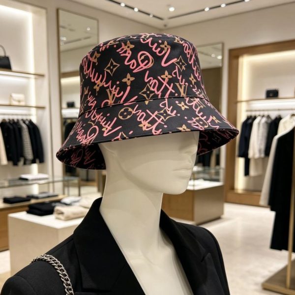 replica,repliche,fake,1:1,earrings,bracelet,ring,jewelry Cappello a secchiello Louis Vuitton con monogramma graffiti (WTAIQ0)