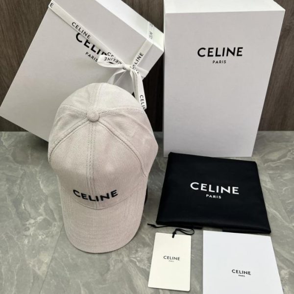 replica,repliche,fake,1:1,earrings,bracelet,ring,jewelry Cappellino da baseball CELINE originale in velluto di cotone personalizzato con applicazione logo (K1MC4B) – Stesso stile del sito ufficiale